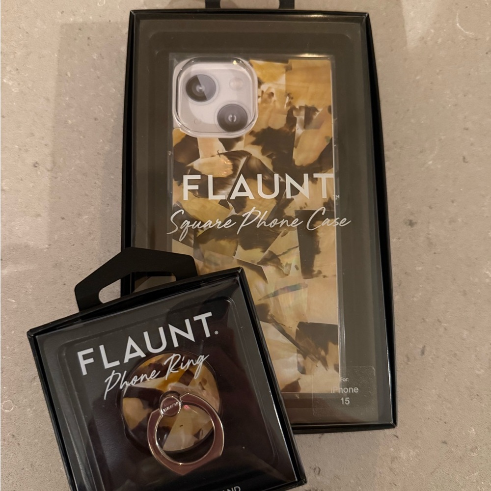 Flaunt Square iPhone 15 Case and Ring Set (brand new never opened)